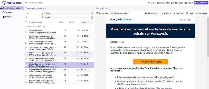 console de gestion